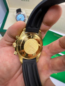 Rolex Daytona 40mm Dourado Mostrador Ice Blue Luneta Preta