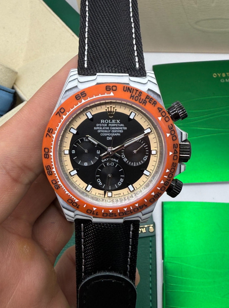 Rolex Daytona DIW Carbono 40mm, Pulseira Nylon/Couro