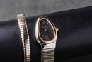 Bvlgari Serpenti Tubogas 01 Volta 35mm Aço/Rosé Mostrador Preto
