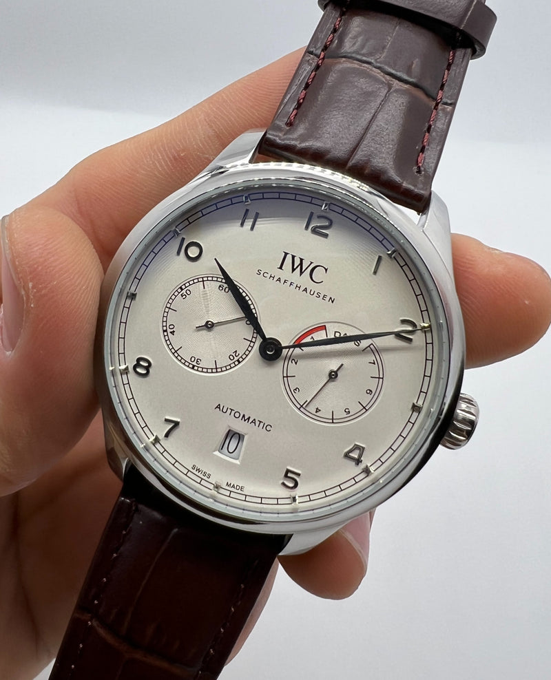 IWC Portugieser Automático Aço 42mm Pulseira de Couro