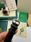 Rolex Cellini Aço 39mm, Pulseira Couro