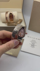 Bvlgari Serpenti Tubogas 01 Volta 35mm Aço/Dourado Mostrador Rose - Cravejado