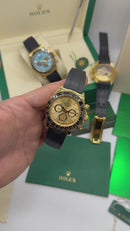 Rolex Daytona 40mm Dourado Mostrador Dourado Luneta Preta