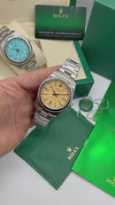 Rolex Oyster Perpetual 36mm/41mm Aço Mostrador Amarelo