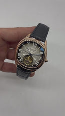 Cartier Drive 41mm Turbilhão Aço/Rose - Mostrador Cinza - Pulseira Couro