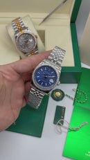 Rolex Datejust 36mm Aço Mostrador Verde-Folhas Luneta Cravejada