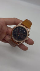 Patek Phillippe Fases da Lua 42mm Aço/Rose, Pulseira Couro