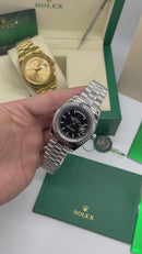 Rolex Day-Date Presidente 40mm Aço Mostrador Preto