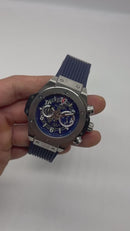 Hublot Big Bang 44mm Aço Mostrador Azul Esqueleto