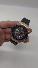 Hublot Big Bang 44mm Aço/Rose Mostrador Preto Esqueleto