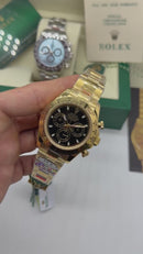 Rolex Daytona Oyster AllGold* 40mm - Mostrador Preto - CLONE