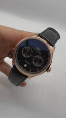 IWC Portugieser Automático Aço/Rose 42mm Pulseira de Couro