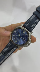 Panerai Luminor Marina 44mm Aço Mostrador Azul Pulseira Nylon