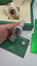 Rolex Datejust 41mm/36mm/31mm Aço - Mostrador Cinza - Pulseira Jubilee - CLONE