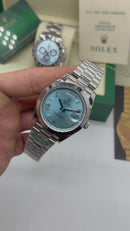 Rolex Day-Date Presidente Aço 904L - 40mm - Azul Glacial - CLONE