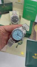 Rolex Date-Just 41mm Aço Mostrador Tiffany Luneta Canelada