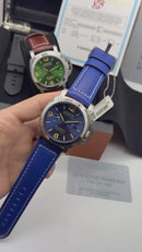 Panerai Luminor Marina 44 mm Aço Mostrador Azul - Pulseira Couro