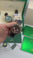 Rolex Daytona 40mm Dourado Mostrador Marrom, Luneta Preta