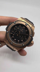 Hublot King Power 48mm - Rosè - Mostrador Preto - Puls. Borracha