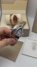 Bvlgari Serpenti Tubogas 01 Volta 35mm Aço Mostrador Cinza - Cravejado