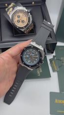 Audemars Piguet Royal Oak Offshore 44mm Mostrador Cinza  Bezel Aço