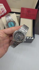 Patek Philippe Nautilus 39mm, Mostrador Chumbo, Pulseira Aço