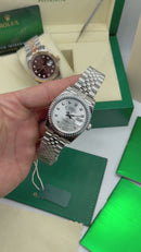 Rolex Date-Just 31mm/36mm Aço, Mostrador Prata, Luneta Canelada