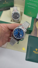 Rolex DateJust 41/36mm Aço, Mostrador Azul, Pulseira Oyster