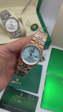 Rolex Oyster Perpetual Land‑Dweller 40mm Aço/Rose, Mostrador Azul Glacial
