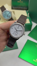 Cartier Drive 41mm Aço - Mostrador Branco - Pulseira Couro