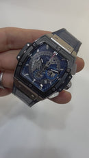 Hublot Spirit Of Big Bang 42mm, Aço Mostrador Azul Esqueleto
