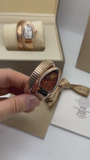 Bvlgari Serpenti Tubogas 01 Volta 35mm Aço/Rose Mostrador Chocolate - Cravejado