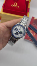 Omega Speedmaster 42mm Silver Snoopy Aniversário de 50 anos CLONE