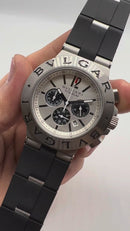 Bvlgari Titanium Crono 44mm - Aço - Mostrador Cinza