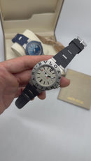 Bvlgari Alumium 41mm - Mostrador Branco Aluminio Pulseira Borracha