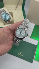 Rolex Day-Date Presidente 40mm Aço Mostrador Azul