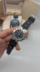 Bvlgari Aluminium Crono 41mm - Aço - Mostrador Preto