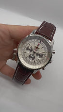 Breitling Navitimer Crono 42mm Aço Pulseira Couro