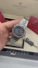 Patek Philippe Nautilus 41mm, Mostrador Azul, Pulseira Aço - CLONE