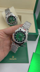 Rolex DateJust 41/36mm Aço, Mostrador Verde, Pulseira Oyster