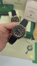 Rolex Yacth-Master 42mm Aço Dourado, Mostrador Preto Luneta Preta
