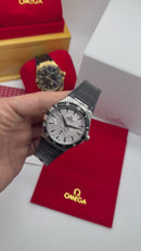 Omega Constellation 41mm Aço Puls. Couro