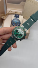 Bvlgari Aluminium Crono 41mm - Aço - Mostrador Verde