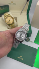 Rolex Day-Date Presidente 40mm Aço Mostrador Prata