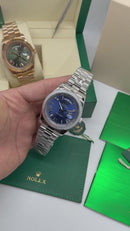 Rolex Day-Date Presidente 40mm Aço Mostrador Azul