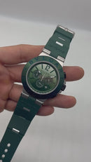 Bvlgari Aluminium Crono 44mm - Aço - Mostrador Verde