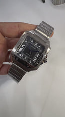 Cartier Santos 40mm - Aço Mostrador Preto - Pulseira Aço