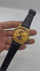 Patek Phillippe Turbilhão 42mm Aço/Dourado, Pulseira Couro