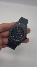 Hublot Classic Fusion 45mm Aço/OxBlack, Mostrador Preto