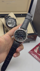 Patek Philippe Perpetual Calendar, Aço, 40mm, Mostrador Preto, Pulseira Preta